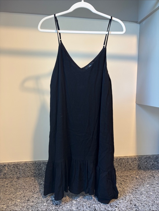 Lulus Dresses & Skirts - Lulu's Black Sleeveless Slip Dress with Ruffle Hem